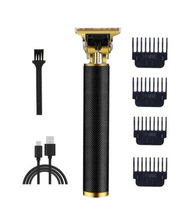 OSMARI Hair Trimmers T-Blade Trimmer Cordless Rechargeable Grooming Kits Zero Gapped Detail Beard Shaver with 3 Guide Combs for Family Children Men's (Black)