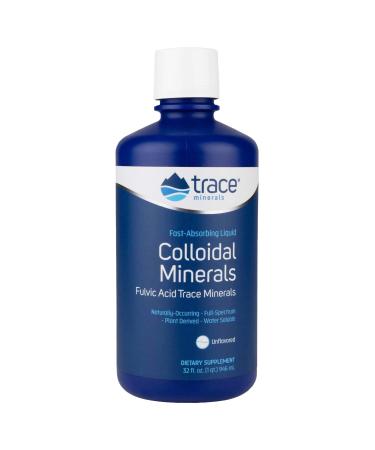 Trace Minerals | Colloidal Minerals Liquid Supplement | Plant Derived Natural Vegan Minerals Fulvic Acid Supplemented | Supports Energy Hair Skin Nails & Muscle Repair | 32 oz. 946 ml - Buy Online on GoSupps.com