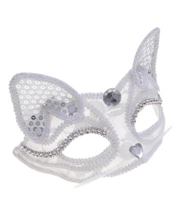 Holibanna Japanese clothing for men Hallowe costume Costumes for adult white cat cats fox masks Fox mask Party mask Party-half-mask Carnival mask form decorations accessories unit size white