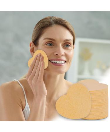 Compressed Facial Sponges Spa Sponges - Heart-Shaped Compressed Face Sponge Natural Sponge Pads - 20 Cosmetic Spa Sponges for Face Washing Deep Cleansing Scrubber skin-coloured - Buy Online on GoSupps.com