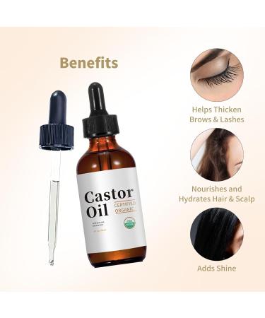 Huile de ricin biologique pour les cheveux les cils et le visage huile de ricin pure biologique press e froid non raffin e bouteille en verre de 60 ml - Buy Online on GoSupps.com