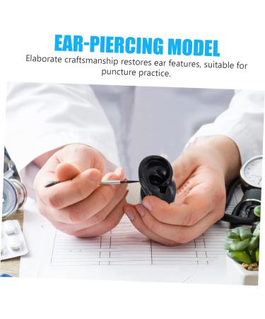 ULTECHNOVO 3pcs Artificial Ear Mold Mannequin Silicone Molds Piercing Kit - 3D Black | External Ear Model for Display and Practice - Buy Online on GoSupps.com