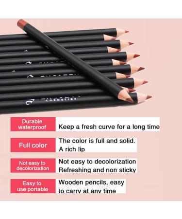 12 Color Matte Lip Liner Set - Long Lasting Waterproof Lip Pencils for Define & Fill - Premium Nude Lip Makeup - Buy Online on GoSupps.com