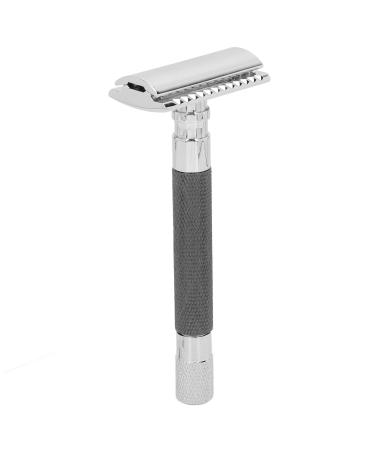 Double edge safety razor manual safety razor zinc alloy washable for men for daily beard care (black)