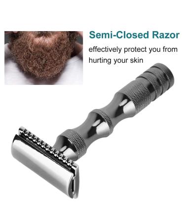 EVTSCAN Classic Men's Anti-Slip Dual Blade Manual Razor - Vintage Style Black Shaver for a Smooth Shave - Buy Online on GoSupps.com