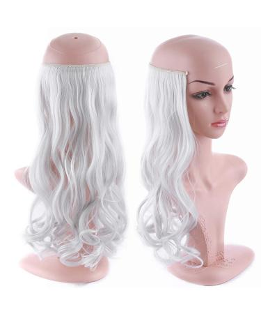Silk-Co Hair Extensions with Rubber Band - Adjustable Secrets Synthetic Extensions Invisible Cord Corrugated Design for Women - 50cm Silver Gray - Buy Online on GoSupps.com