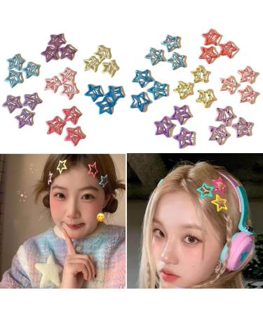 Limtula 21 s Girls Small Snap Hair Clip 1inch Sweet Star Side Clip Metal Hairpin Gift Hair Accessories for Women - Buy Online on GoSupps.com