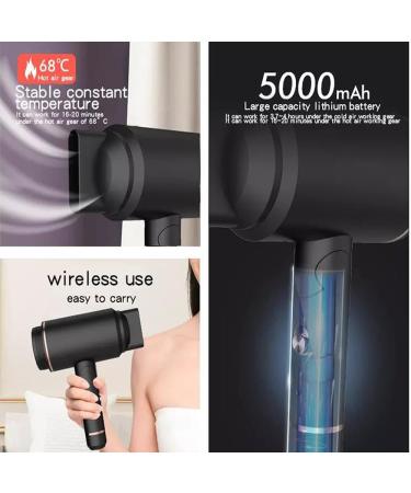 Cordless Hair Dryer Foldable Handle Travel Blow Dryer 400W Low-Heat Rechargeable Hair Dryer Lightweight Mini Hair Dryer for Women Kids - Buy Online on GoSupps.com