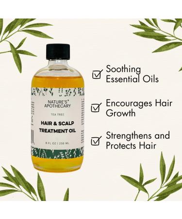 NATURE'S APOTHECARY Tea Tree Hair & Scalp Treatment Oil | Pure Tea Tree & Rosemary Essential Oils for Soothing Scalp & Promoting Hair Growth - International Shipping Available - Buy Online on GoSupps.com