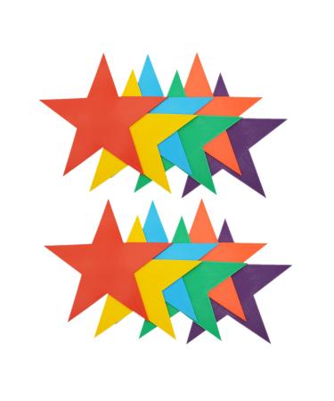 Eco Walker 12pcs Colorful Star Arrow Spot Marker Non-Slip Directional Carpet Marker for Training Agility, Kids Classroom Activity, Gym, Sport, Home (Star)