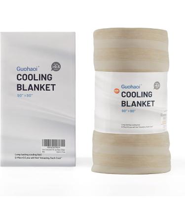 Guohaoi Cooling Blanket - King Size (90x108) | Absorbs Heat for Hot Sleepers | Oeko-Tex Certified Cool Fiber | Breathable & Comfortable All-Season Blanket | Beige - 90x108 - Buy Online on GoSupps.com