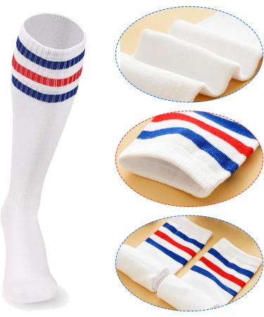 5 Pieces Red White and Blue Sweatbands Set Striped Sweatbands and Striped Socks Set 80s Sweatbands 90s Costume Wrist Sweat Bands for Men and Women Sports Headbands 80s Fitness - Buy Online on GoSupps.com
