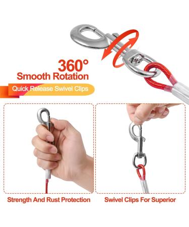 Buy Durable Dog Cable Ties | 3.4m & 15.2m Leashes for Large Dogs | Robust Outdoor Use Up to 113kg - Buy Online on GoSupps.com