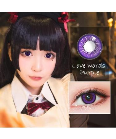 Comfort Contact Lenses - Natural Colored Liebess Language Purple - 1 Pair (Dia 14.50) - International Shipping Available - Buy Online on GoSupps.com
