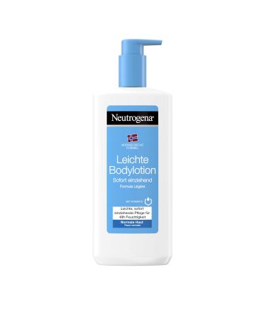Neutrogena Light body lotion with Norwegian formula (400 ml) immediately absorbing body lotion for 48 hours of moisture light skin care notion with vitamin E for normal skin not fatty fresh 400 ml (1 Pack)