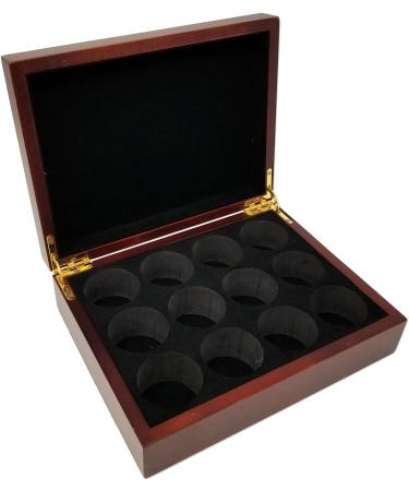 Davinci Mahogany Golf Ball Box - Solid Wood, Holds 12 Balls (Balls Not Included) - Buy Online on GoSupps.com