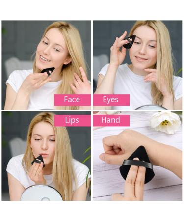 6-Pack Pure Cotton Soft Triangle Wedge Makeup Powder Puffs - Black - Buy Online on GoSupps.com