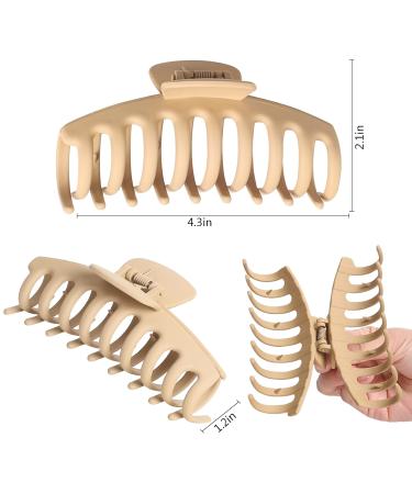 8 Pack Large Square Acrylic Hair Clips for Women - Strong Hold Claw Hair Clamps for Thin Thick Curly Long Hair - Buy Online on GoSupps.com