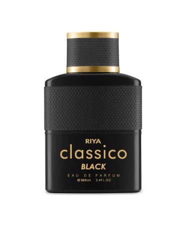 Ri'ya CLAS'SICO For Men & Women Eau De Parfum Spray Fruity Amber Mild Fragrance Long Lasting Perfume (Classic Black) 100ml (3.4 Fl Oz)