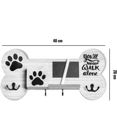 Emotiset Wooden Dog & Pet Accessories Coat Rack - Customizable with Chalkboard in Vintage White | International Shipping Available - Buy Online on GoSupps.com