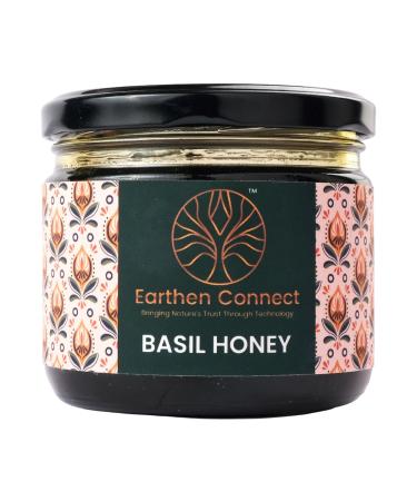 Earthen Connect Premium Basil Honey 400g No Added Sugar Supports Immunity Traceable Source Unprocessed & Unheated Glass Jar