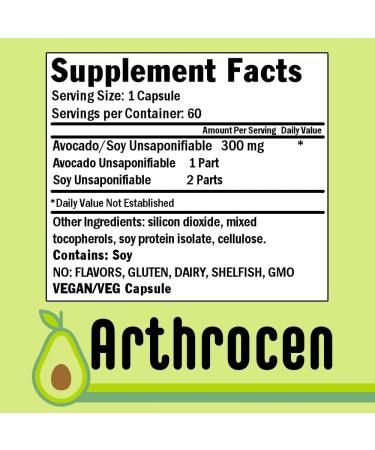 EVO Vegan Joint Health Supplement - 300mg Avocado Soy Unsaponifiable - 60 Day Supply - One Capsule Per Day - Vegan - 60 Count - Buy Online on GoSupps.com