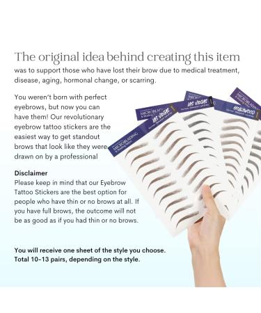 Bliss and Beyond USA Waterproof Eyebrow Tattoo Stickers - Dark Brown | Real Hair Stroke Look, Hair Replacement Solution for Hair Loss - Buy Online on GoSupps.com