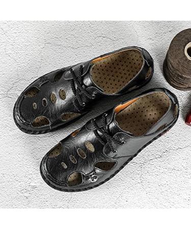 Creev Large Men's Leather Summer Sandals - Soft Slipproof Beach Footwear (Size 8) - Fashionable Leisure Shoes - Buy Online on GoSupps.com
