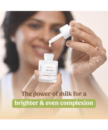 Vilvah Store Milk Drops Brightening Serum - Fades Scars & Evens Skin Tone with Rice Milk & Marine Algae - 0.67 fl oz - Buy Online on GoSupps.com