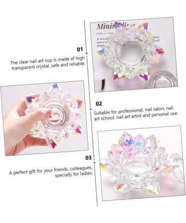 FOMIYES Nail Art Crystal Cup Nail Liquid Powder Dish Glass Tumbler with Lid Nails Pen Holder Small Terrarium Liquid Powder Dappen Dish High Transparent Crystal Manicure Travel Powder Plate 11x11cm Transparent - Buy Online on GoSupps.com