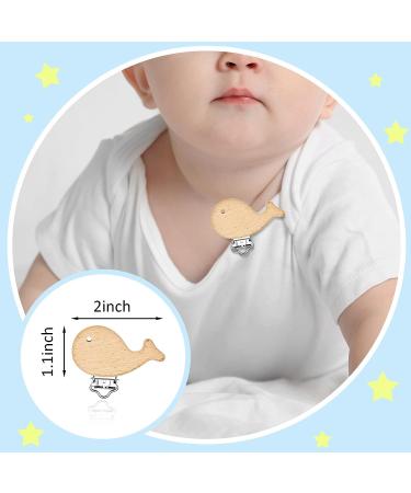 20 Pieces Wood Pacifier Clips Toy Suspender Clips Charm DIY Pacifier Holder Clips for Baby Toddler Teething Grasping Pacifier Chain Accessory - Buy Online on GoSupps.com