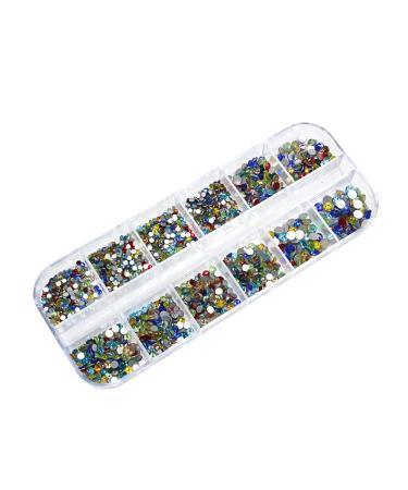 AUklOPVZZ Micro Nail Beads Crystal Rhinestones Professional Gravel Stone DIY Supplies Versatile Usages Eye-catching for Home Use 11color 1440