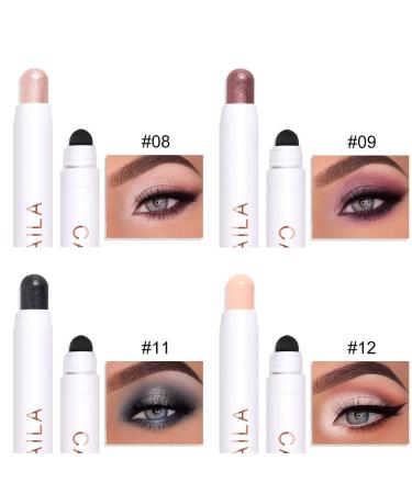 Yeweian Creamy Eyeshadow Stick - 2 in 1 Matte and Shimmer Eye Shadow Pencil Crayon (Black Shimmer) | Long Lasting, Waterproof Glitter Eyeshadow Pen - Buy Online on GoSupps.com