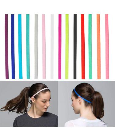 Wudong elastic sports tied straps in a 14-pack stretchy slipproof welding ribbons slim hair bands for football workout yoga and more