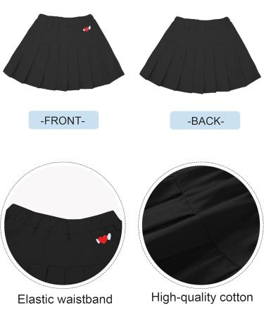 Seaur Sports Skort for Girls - Stretchable Tennis Skirt with Built-in Shorts for Running Yoga & Training (Ages 3-11 Black) - Buy Online on GoSupps.com