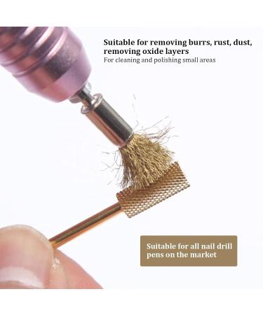 Premium Nail Drill Cleaning Brush Set - 5 Brass Wire Grinding Heads for Manicure & Nail Care | International Shipping Available - Buy Online on GoSupps.com