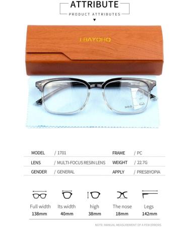 LBAYOHO Progressive Multifocus Reading Glasses - Blue Light Blocking 100% UV Protection No Line Multifocal Readers for Men & Women Grey 1.5X - Buy Online on GoSupps.com