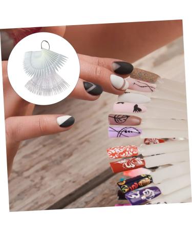 2 Sets Manicure Nail Display Color Cards Nail Sample Color Board False Nail Sample Sticks Nail Art Stiletto Tips Nail with Ring Tips Nail Sticks Nail Ring Plastic Sector Nail Piece - Buy Online on GoSupps.com