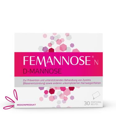 Femannose N - 30 x drinking granules with 2000 mg D -mannose powder each high - for prevention & supporting treatment of bladder inflammation and uncomplicated urinary tract infections - antibiotics 30 pieces (1 Pack)