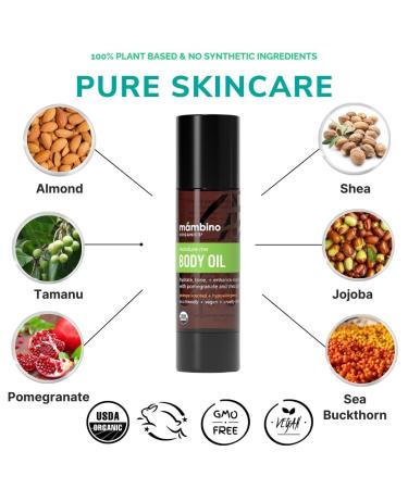 Mambino Organics Moisture Me Body Oil | Organic Hydrating Skin Care with Shea Almond & Pomegranate | Cruelty-Free | 2 fl oz - Buy Online on GoSupps.com