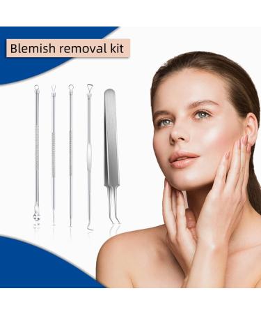 Blackhead Remover Tool Kit - 5 Pack Professional Stainless Steel Extractor Tools for Face and Nose - Pimple Popper, Comedone, Acne, and Whitehead Removal with Case - Buy Online on GoSupps.com