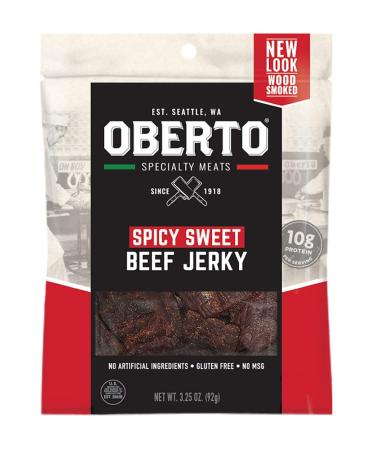Oberto Specialty Meats Spicy Sweet Beef Jerky 3.25oz (Pack of 8) - Premium Quality Spicy Sweet Beef Snack - Buy Online on GoSupps.com