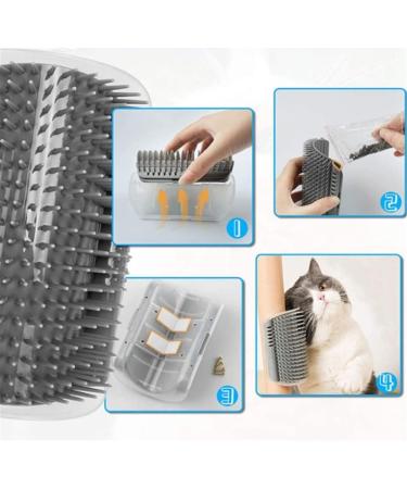Cat Self Groomer Wall Corner Massage Comb for Long & Short Fur Cats - Grey - Buy Online on GoSupps.com