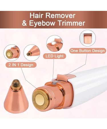 URAQT Facial Hair Remover for Women - 2 in 1 Rechargeable & Waterproof Lady Shaver for Face, Eyebrows, Lips, Nose - Painless Hair Removal Tool - Buy Online on GoSupps.com