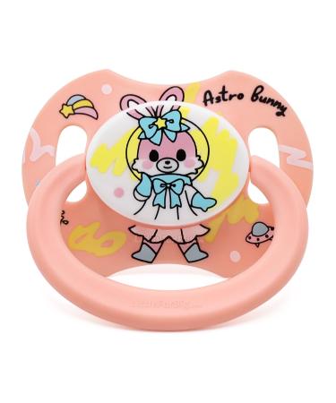 LittleForBig Large Shield Pacifier Generation II in Adult Size Astro Babies Pink Bunny Pattern