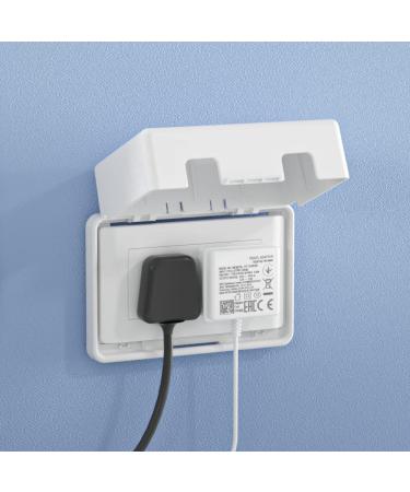SAFELON 1 PC UK Socket Cover Box for Baby Safety Childproof Electrical Outlet & Plug Cover Box with Waterproof Splashes Switch Protector Cover for Home Safety (Double White) Double White