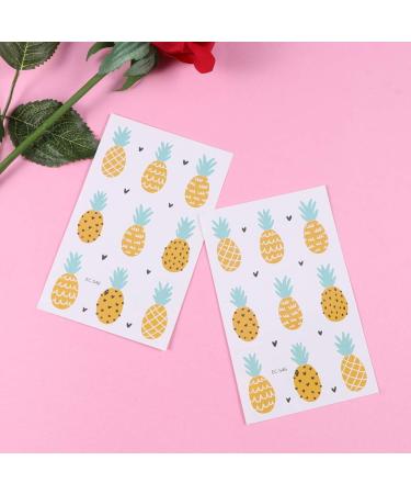 10PCS Eco-Friendly Waterproof Colored Drawing Pineapple Tattoo Stickers - Cute Cartoon Design for Body Art - Buy Online on GoSupps.com