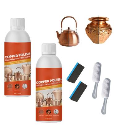 Copper Cleaner for Pots and Pans Brass Cleaner and Polish Gently Rust Removal for Metal 100 Ml - for Kitchen Accessories Instruments for Brass (3PCS) 2pcs
