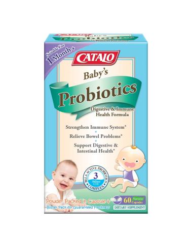 Catalo Naturals Baby's Probiotics Digestive & Immune Health Formula 1 Month+ 3 Billion CFU 60 Vegetarian Capsules