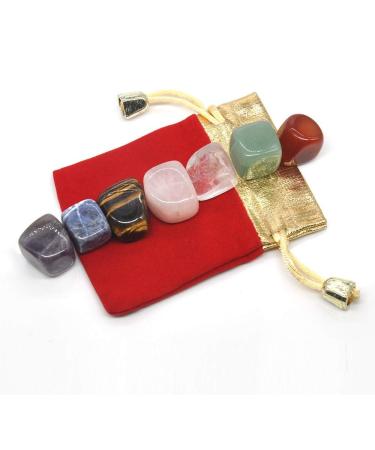 7PCS/Set Natural Stones Gemstone Bulk Crystals Quartz Ornaments Home Decoration Gifts Bag for Crystal - Buy Online on GoSupps.com